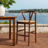 Cera Barstool Chair, Handwoven Rope Seat, Cappuccino Brown -BM330013