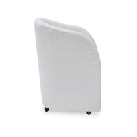 Robeck Dining Armchair Set of 2 with Wheels, Ivory Boucle Polyester -BM330017