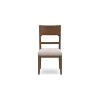 Cabal Dining Side Chair Set of 2, Beige Polyester, Brown Hickory Wood -BM330023