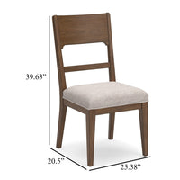Cabal Dining Side Chair Set of 2, Beige Polyester, Brown Hickory Wood -BM330023