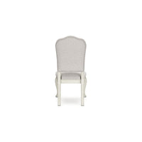 Dyne Dining Side Chair Set of 2, Cabriole Legs, White Linen and Wood -BM330026