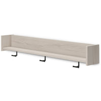 Soca Wall Mounted Coat Rack, 3 Hooks and Shelf, Light Natural Brown -BM330029