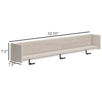 Soca Wall Mounted Coat Rack, 3 Hooks and Shelf, Light Natural Brown -BM330029