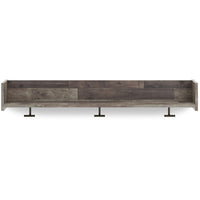 Elis Wall Mounted Coat Rack with 3 Hooks and Shelf, Butcher Block Gray -BM330030