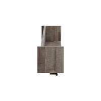 Elis Wall Mounted Coat Rack with 3 Hooks and Shelf, Butcher Block Gray -BM330030
