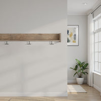 Olia Wall Mounted Coat Rack, 3 Hooks and Shelf, Light Dry Brown Wood -BM330031