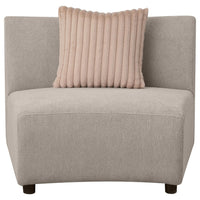 Fayo Modular Armless Chair, Heather Beige, 31 Inch, 1 Accent Pillow -BM330038