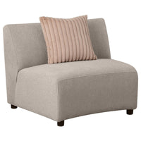 Fayo Modular Armless Chair, Heather Beige, 31 Inch, 1 Accent Pillow -BM330038