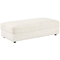Sono Storage Ottoman, 61 Inch, Ivory Fabric with Channel Tufting -BM330042