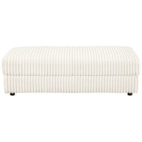 Sono Storage Ottoman, 61 Inch, Ivory Fabric with Channel Tufting -BM330042