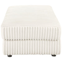 Sono Storage Ottoman, 61 Inch, Ivory Fabric with Channel Tufting -BM330042