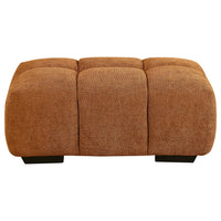 Cace Ottoman, Burnt Orange Fabric, 40 Inch, Textured Grid Tufting -BM330044