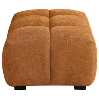 Cace Ottoman, Burnt Orange Fabric, 40 Inch, Textured Grid Tufting -BM330044