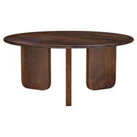 Novo Coffee Table, 36 Inch, Rustic Three Panel Legs, Brown Mango Wood -BM330047