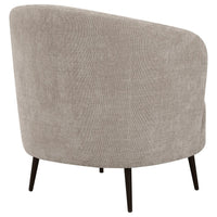 Zui Curved Accent Armchair, 33 Inch, Beige, Modern Sleek Tapered Metal Legs -BM330059