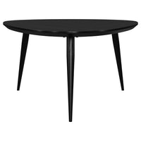 Deso Coffee Table, 39 Inch Triangular Black Mango Wood, Metal Legs -BM330064