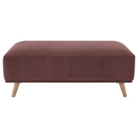 Beno Accent Ottoman, 51 Inch Retro Burgundy Red Corduroy, Angled Legs -BM330077