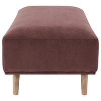 Beno Accent Ottoman, 51 Inch Retro Burgundy Red Corduroy, Angled Legs -BM330077