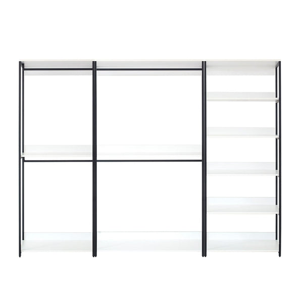 Cox Modular Closet System, 4 Hanging Rods, 9 Shelves, Black Metal-BM330082