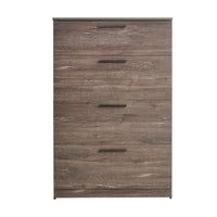 Tall Dresser Chest, 4 Storage Drawers, 48 Inch, Weathered Brown Wood -BM330089