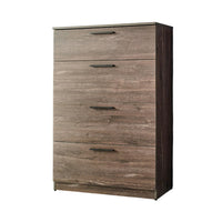 Tall Dresser Chest, 4 Storage Drawers, 48 Inch, Weathered Brown Wood -BM330089