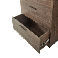 Tall Dresser Chest, 4 Storage Drawers, 48 Inch, Weathered Brown Wood -BM330089
