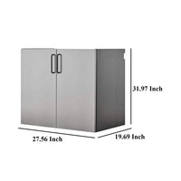 Asti Garage Wall Storage Cabinet, 32 Inch, 2 Doors, Gray Metallic -BM330102