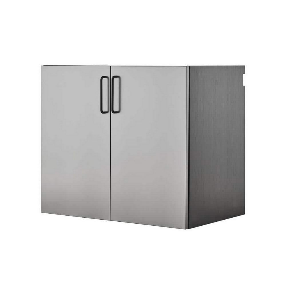 Asti Garage Wall Storage Cabinet, 32 Inch, 2 Doors, Gray Metallic -BM330102