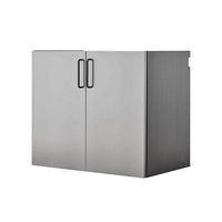 Asti Garage Wall Storage Cabinet, 32 Inch, 2 Doors, Gray Metallic -BM330102