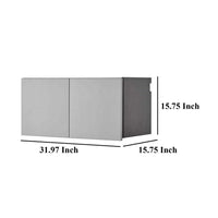 Asti Garage Wall Storage Cabinet, 32 Inch, 2 Wide Doors, Gray Metallic -BM330103