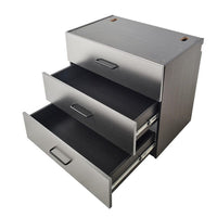 Asti Garage Wall Storage Cabinet, 32 Inch 3 Drawers, Gray Metallic -BM330104