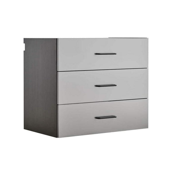 Asti Garage Wall Storage Cabinet, 32 Inch 3 Drawers, Gray Metallic -BM330104