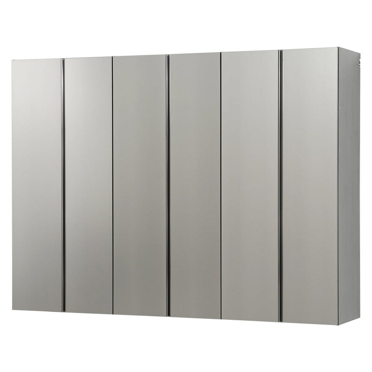Asti Garage 3 Piece Storage Cabinet, 6 Doors, 94 Inch Gray Metallic-BM330105