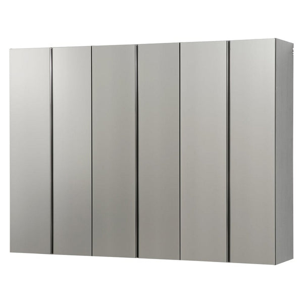 Asti Garage 3 Piece Storage Cabinet, 6 Doors, 94 Inch Gray Metallic-BM330105