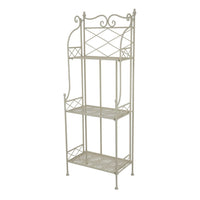 Monty Plant Stand Shelves, 3 Tier Classic Scrolled White Metal 44 Inch -BM330116