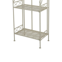 Monty Plant Stand Shelves, 3 Tier Classic Scrolled White Metal 44 Inch -BM330116