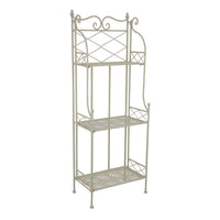Monty Plant Stand Shelves, 3 Tier Classic Scrolled White Metal 44 Inch -BM330116