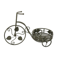 Covey Accent Plant Stand Tricycle, 2 Round Pots, Green Metal 21 Inch - BM330120