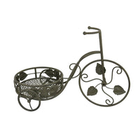 Covey Accent Plant Stand Tricycle, 2 Round Pots, Green Metal 21 Inch - BM330120