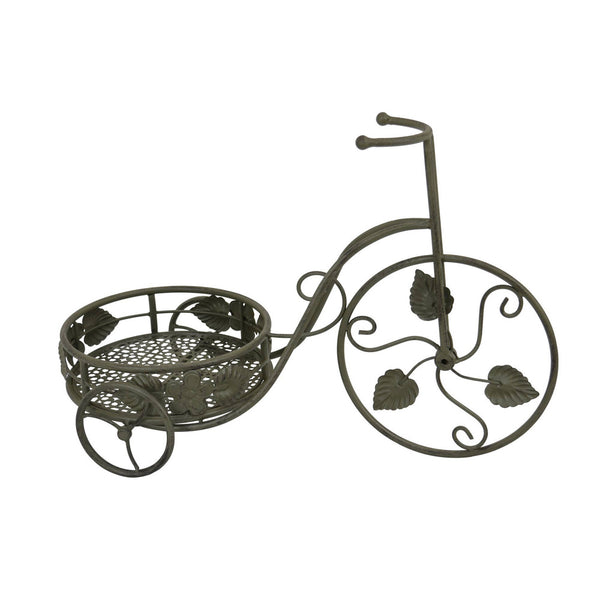 Covey Accent Plant Stand Tricycle, 2 Round Pots, Green Metal 21 Inch - BM330120