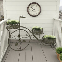 Covey Accent Plant Stand Tricycle, Round Pots, Green Metal 30 Inch - BM330122