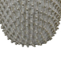 Akira Round Accent Vase with Studded Details, White Ceramic 12 Inch -BM330130