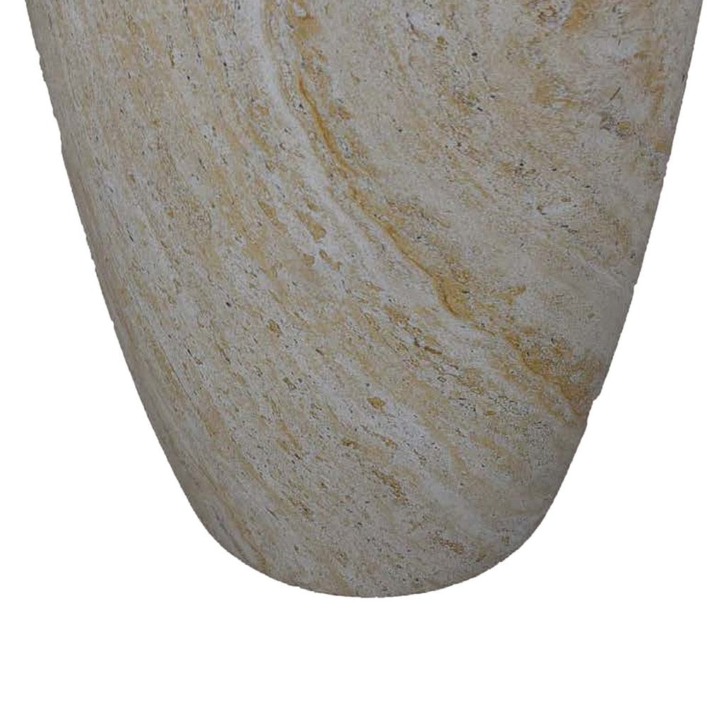 Archi Plant Stand Table, Tapered Marbled White Resin Base 18 Inch -BM330136