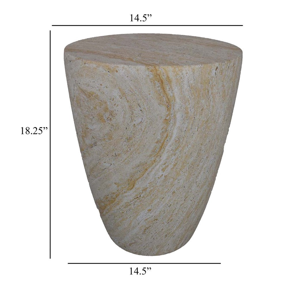 Archi Plant Stand Table, Tapered Marbled White Resin Base 18 Inch -BM330136