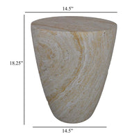 Archi Plant Stand Table, Tapered Marbled White Resin Base 18 Inch -BM330136
