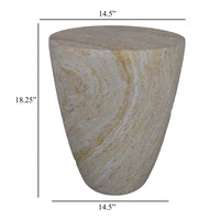 Archi Plant Stand Table, Tapered Marbled White Resin Base 18 Inch -BM330136