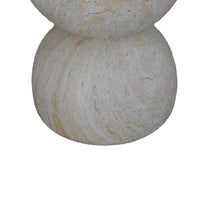 Archi Plant Stand Table, Rounded Design Marbled White Resin 18 Inch -BM330138