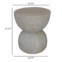 Archi Plant Stand Table, Rounded Design Marbled White Resin 18 Inch -BM330138