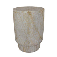 Archi Plant Stand Table, Fluted Surface, Marbled White Resin 18 Inch -BM330139