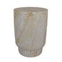 Archi Plant Stand Table, Fluted Surface, Marbled White Resin 18 Inch -BM330139